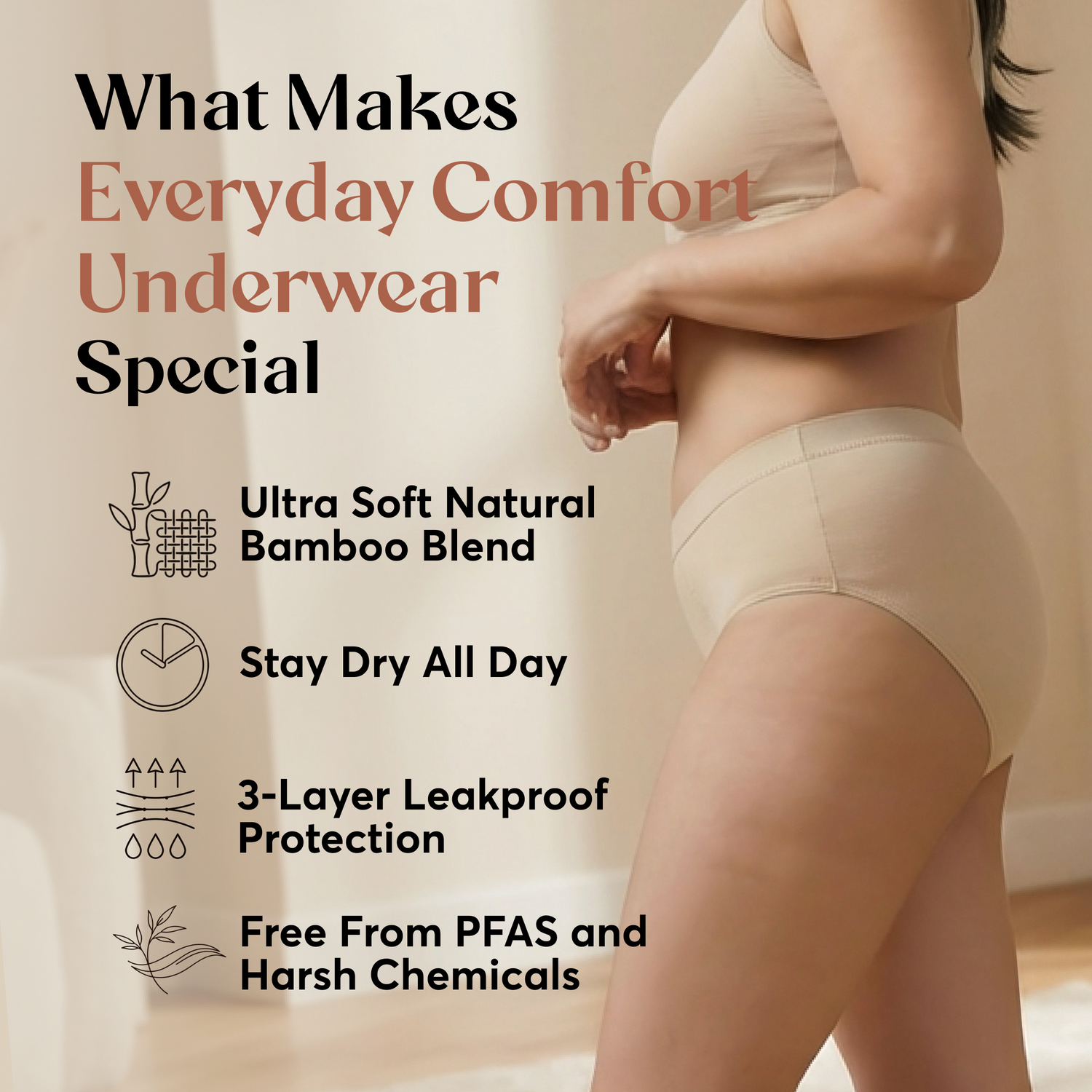 Everyday Comfort Bamboo Leakproof Underwear